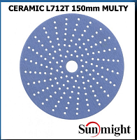 Круг шлифовальный SUNMINGT CERAMIC d150мм Р220 на липучке с мультипылеотводом