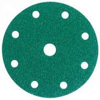 Круг шлифовальный SUNMINGT d150мм 9отв Р  60 липучка, зелёный (корея)