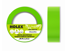 Лента малярная жаростойкая до 100°С зеленая водост.36мм*50м HOLEX (24 шт/уп)