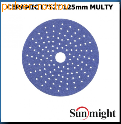 Круг шлифовальный SUNMINGT CERAMIC d125мм Р100 на липучке с мультипылеотводом