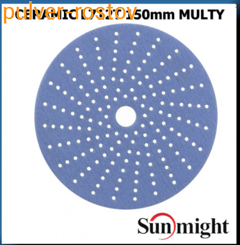 Круг шлифовальный SUNMINGT CERAMIC d150мм Р 80 на липучке с мультипылеотводом