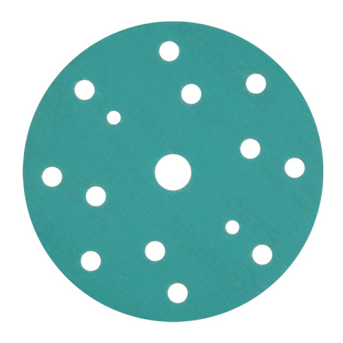 Круг шлифовальный SUNMINGT d150мм 15отв Р 220 липучка, зелёный (корея) фото 2