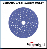 Круг шлифовальный SUNMINGT CERAMIC d125мм Р100 на липучке с мультипылеотводом