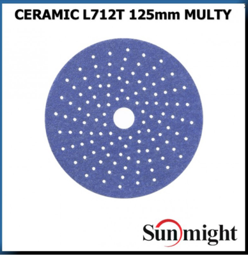 Круг шлифовальный SUNMINGT CERAMIC d125мм Р240 на липучке с мультипылеотводом