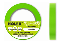 Лента малярная жаростойкая до 100°С зеленая водост.18мм*50м HOLEX (48 шт/уп)