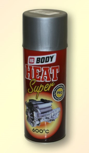 Краска температурная 418 спрей heat super серебро 400мл BODY