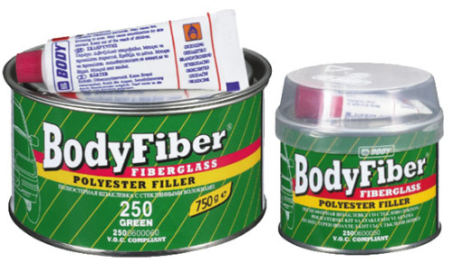 Шпатлевка 250 FIBER полиэфирная  со стекловолокном 0,75кг BODY фото 2